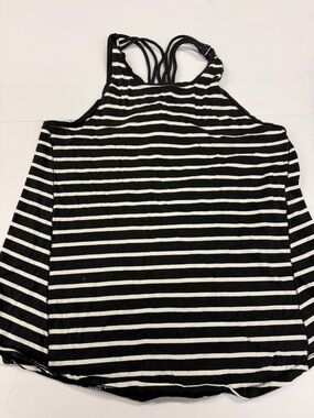 Ivivva Black and White Striped Tank Top